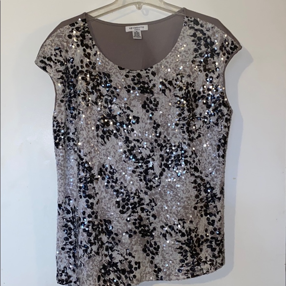 Liz Claiborne sleeveless sequin top